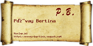 Pávay Bertina névjegykártya